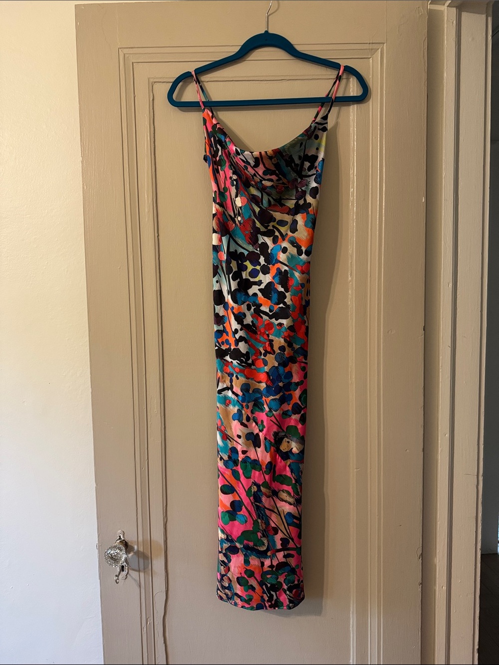 Multicolor Floral Cowl Midi Dress
